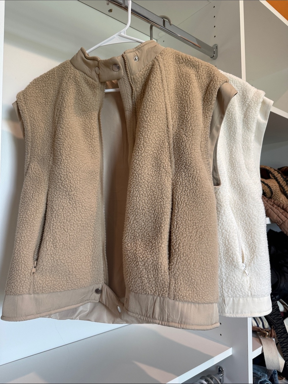 Women’s Beige Sherpa Vest Jacket - 2 pack!!